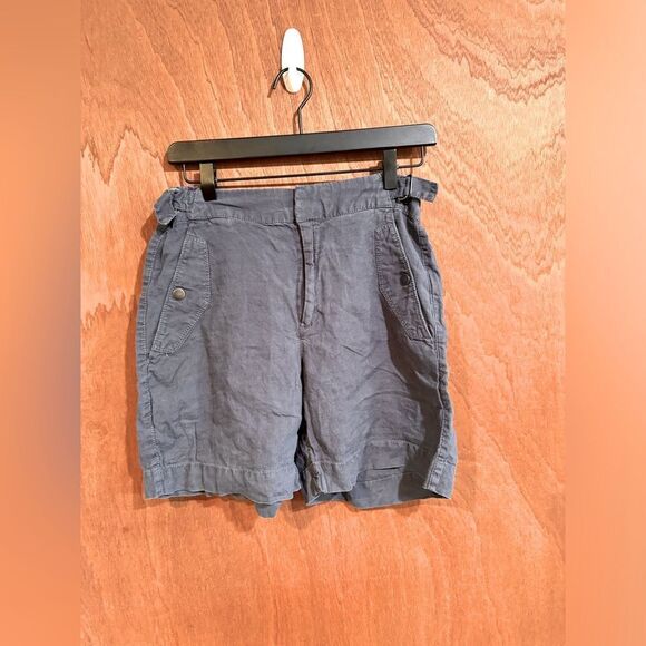 Athleta Bluish Gray Linen Shorts size 4 - Picture 1 of 8